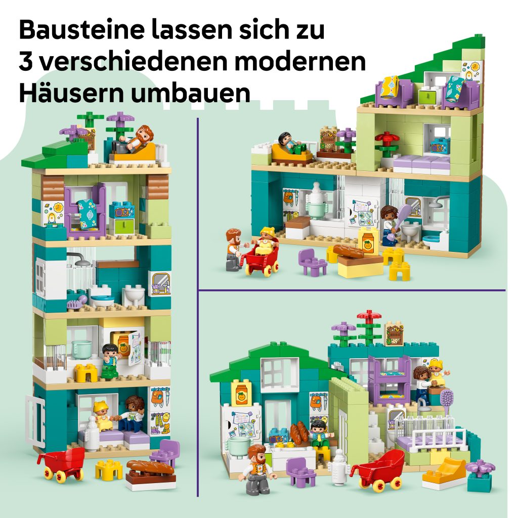 Produktabbildung Modernes Familienhaus mit Figuren – 3-in-1-Set