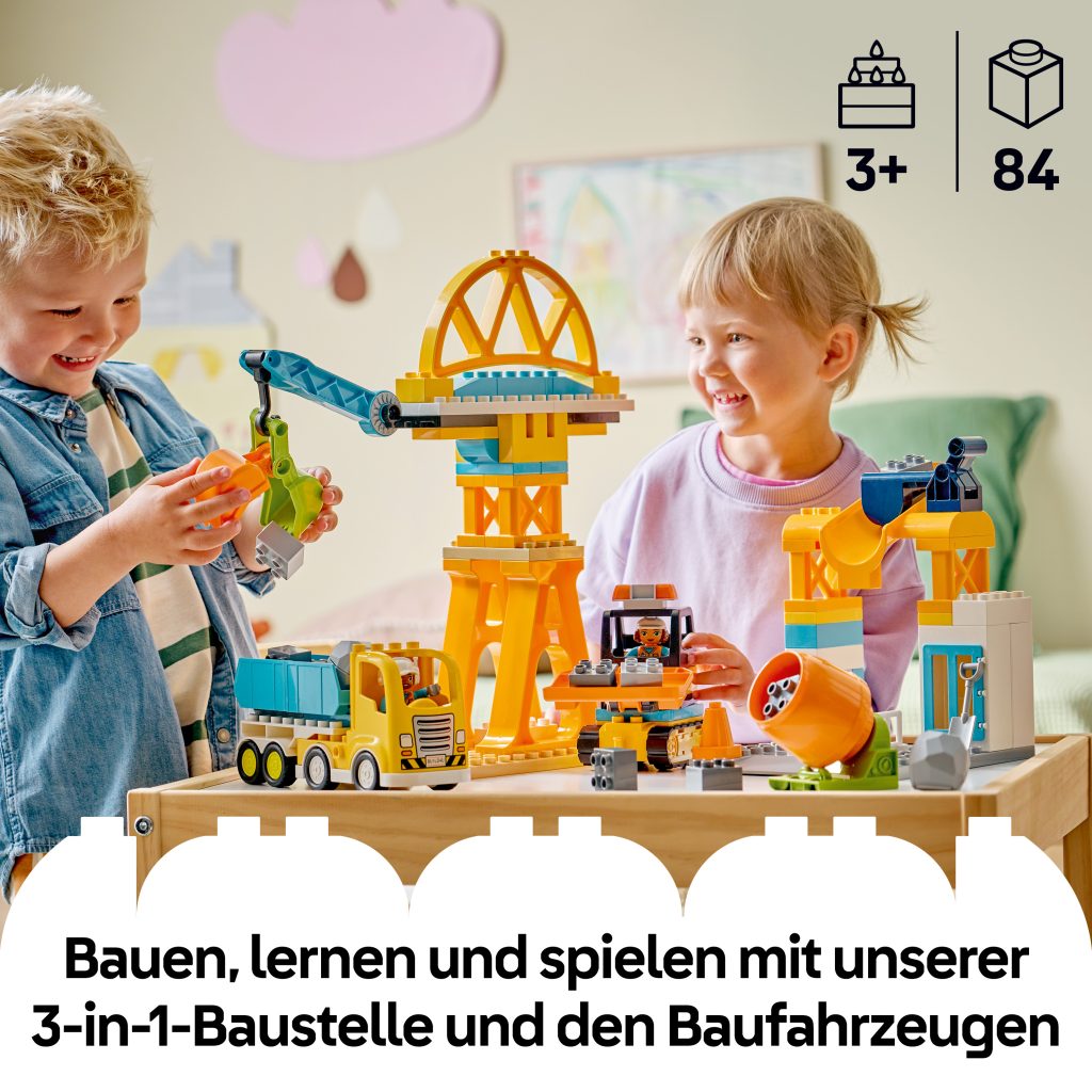 Produktabbildung Baustelle mit Baufahrzeugen – 3-in-1-Set