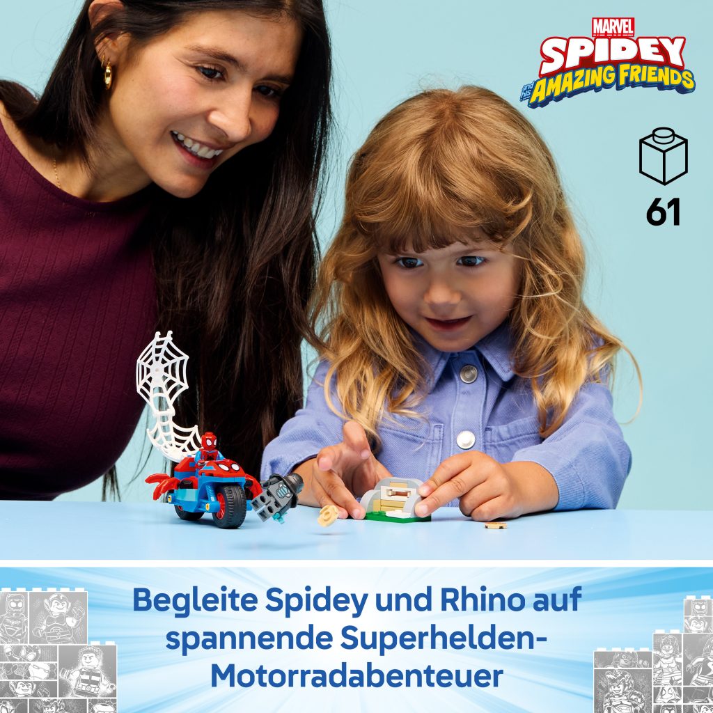 Produktabbildung Spidey auf Motorrad vs. Rhino